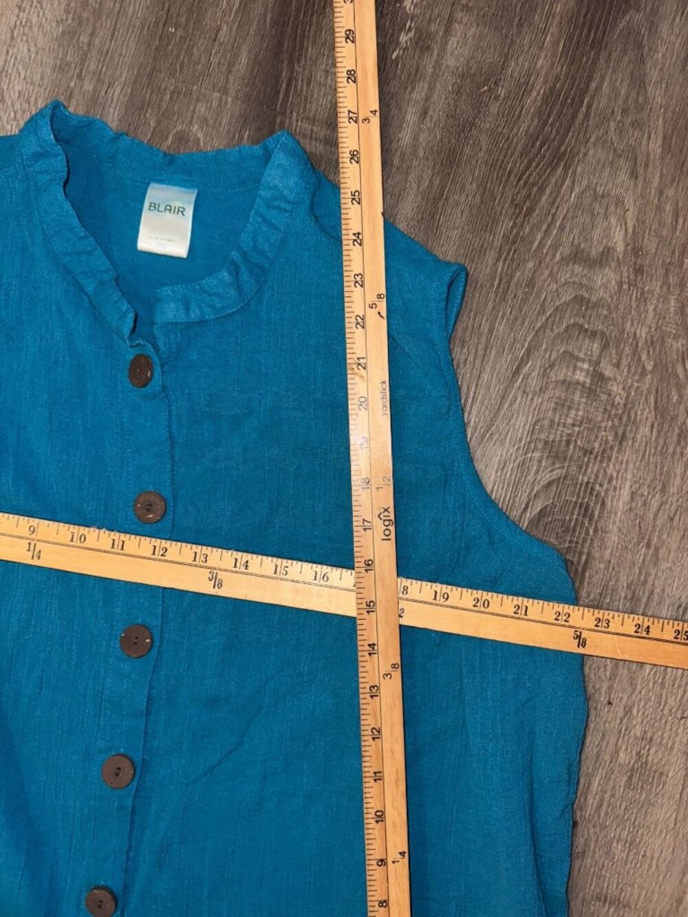 Blair 2XL Womens Teal Sleeveless Top & Pants Set 100% Cotton - Picture 8 of 8